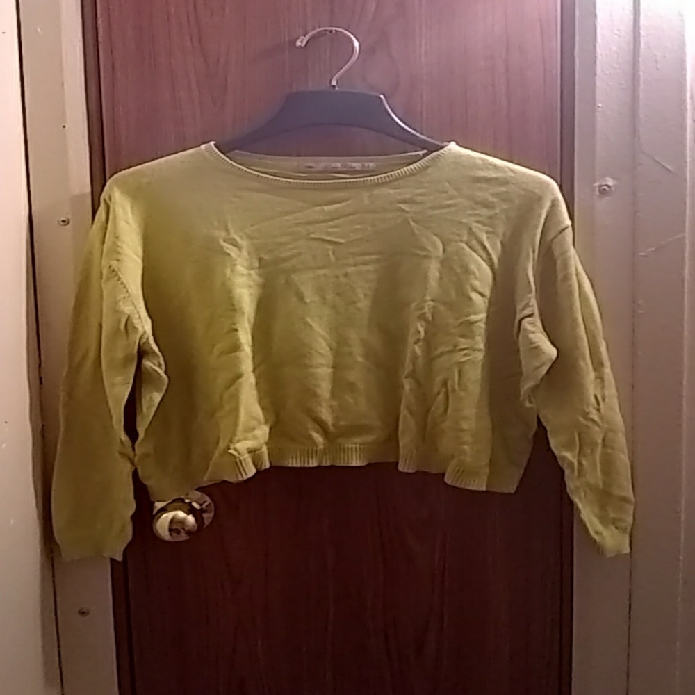 Yellow Sweater Crop Top